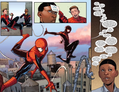 superheroes-or-whatever:  Ultimate Spider-Man #200  Pages by Mark Bagley, Mark Brooks, Sara Pichelli, David Lafuente and David Marquez