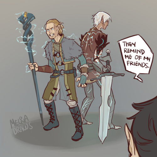 melonadraws:Tumblr gets the nicely edited version of this piece where Anders’ staff isnt floating LO