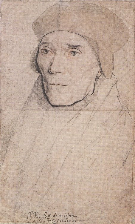 artist-holbein: Portrait of Bishop John Fisher, 1534, Hans Holbein the YoungerMedium: chalk,ink,pape