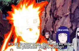 hinaxnaru:  Naruto complimenting/praising Hinata