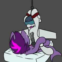 youobviouslyloveoctavia:  xenis-bagel-hole:  Well it’s a thing now. Alt’s include removeability of gag and blindfold, as well as other characters in Mayday’s position (not yet coloured)  *muffled planepone noises* (Oh wow this is good Xeni! &gt;///&lt;