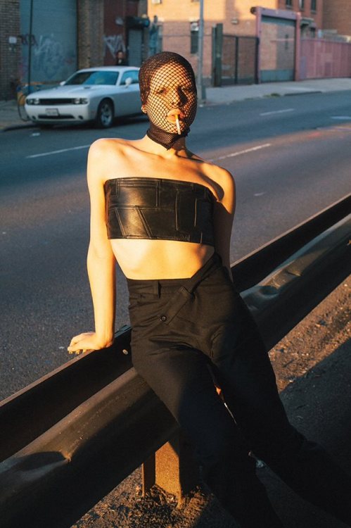 freereceiptwithpurchase:  Hari Nef wearing pants & bandeau Vejas, shot by Wally Sparks, styling Bobby Bowen for Frische no.6 