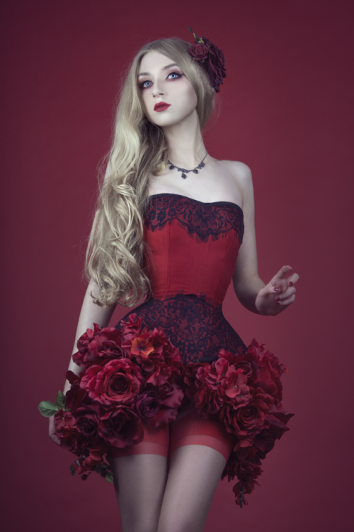 absentia-veil: Floral skirts and corsets by Absentia Couturemodel, photo, designer: Absentia