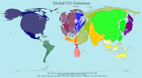 pylertalma:pyomorphic:feetpicdealer:mapsontheweb:Countries are sized according to their CO2 emission