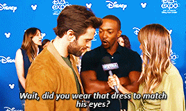 bluesteelstan:  Sebastian + being complimented pt.3 feat. Anthony Mackie talking about his eyes (pt.1/pt.2)