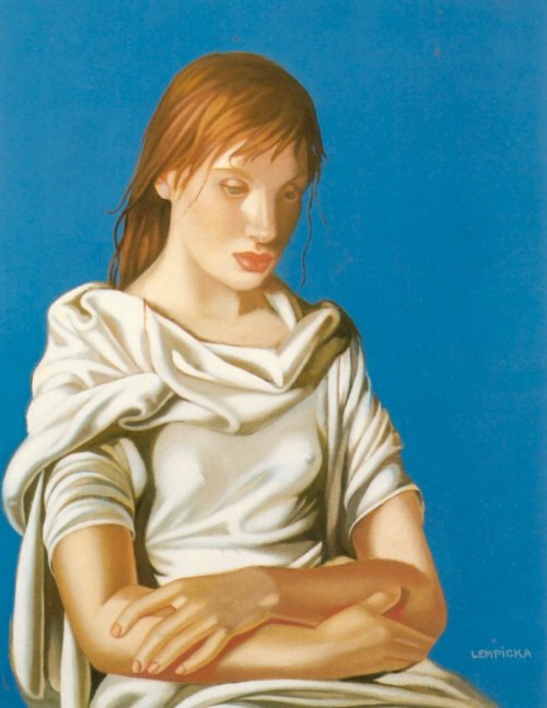 Young Lady with Crossed Arms, 1939, Tamara de Lempickahttps://www.wikiart.org/en/tamara-de-lempicka/