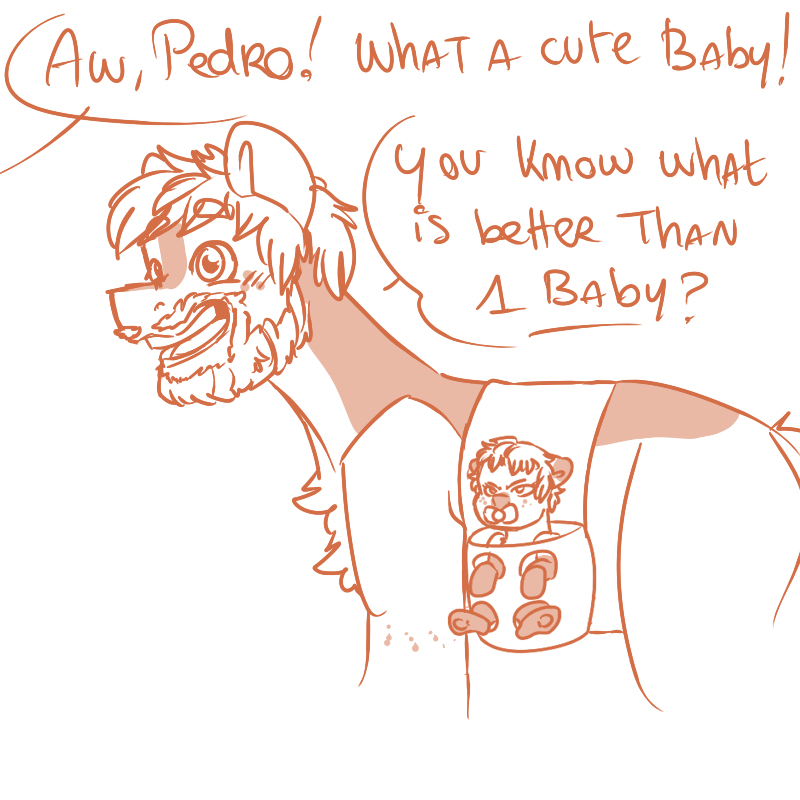 ask-the-french-olive:Totally based on this post . Pedro is proud of his daughters.