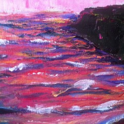 truangles:  detail of the sea in the painting I’m working on 