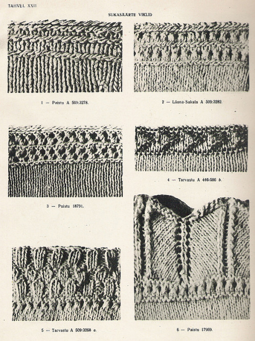 petitepointplace: Estonian sock patterns. Lot’s more here. 