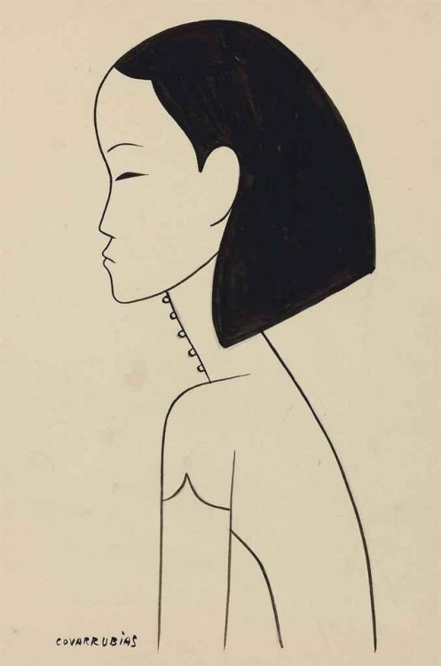 dentelledeperle:Miguel CovarrubiasChinese Girl , Circa 1930