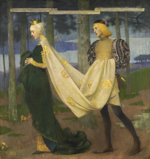 Marianne Stokes-Preindlsberger (Austrian Painter) 1855 - 1927 The Queen And The Page, Ca. 1896 Oil On