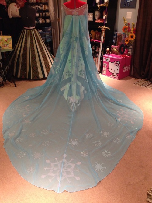 cupcakecosplay: Finished up Elsa’s cape last night! We are so happy with the final result and 
