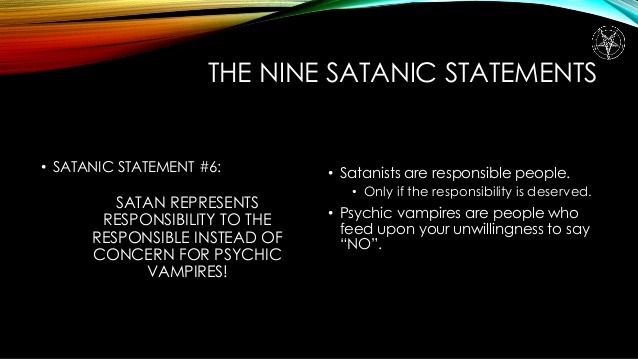 diabolicality:  The Nine Satanic Statements