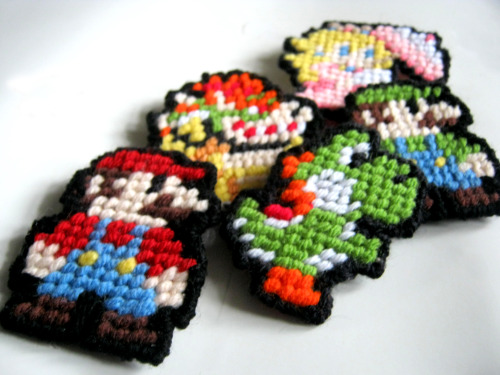 Yarn Stitched Mario Maker Patches!! It says that they’re going to do all the Mario Maker Sprites, in