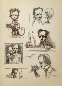untipoilustrado:  Edgar Allan Poe Sketches for iPoe Collection 