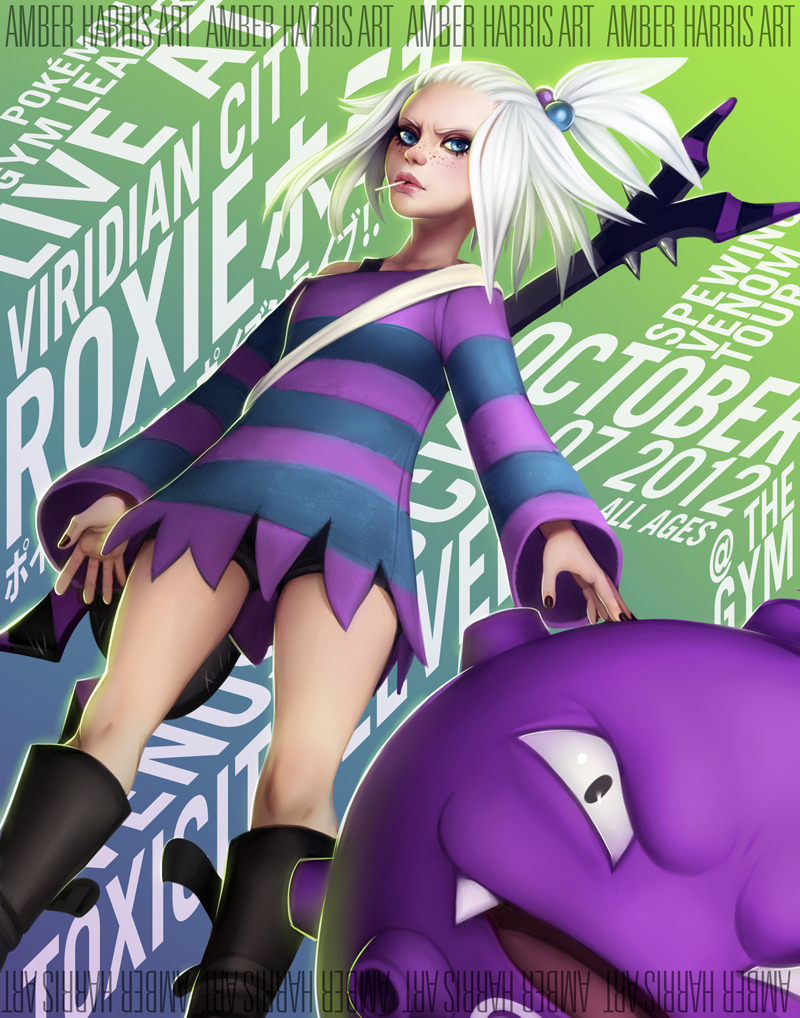 amberharrisart:  HECK YEAH, it’s Roxie and her Koffing!! One of the new prints