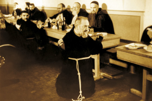 theraccolta - Padre Pio in the dining room of the convent saying...