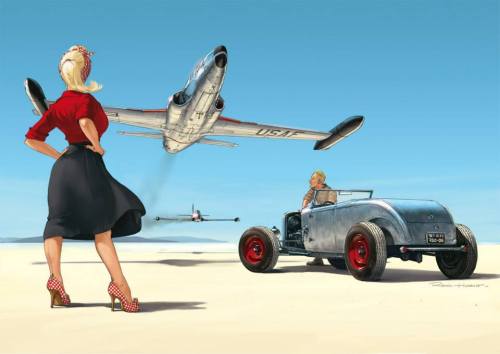 Bonneville Thunderbirds by Romain Hugault.