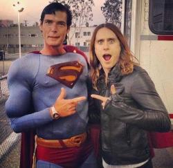 Dirtysextomars:  Me (@Jaredleto)   Chris Aka Superman On The Set Of #Cityofangels