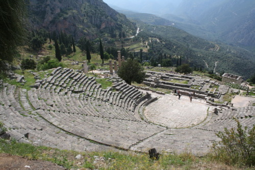 classicalmonuments:  Theatre of Delphi  Delphi  4th century BCE ~4,500 spectators  The ancient theat