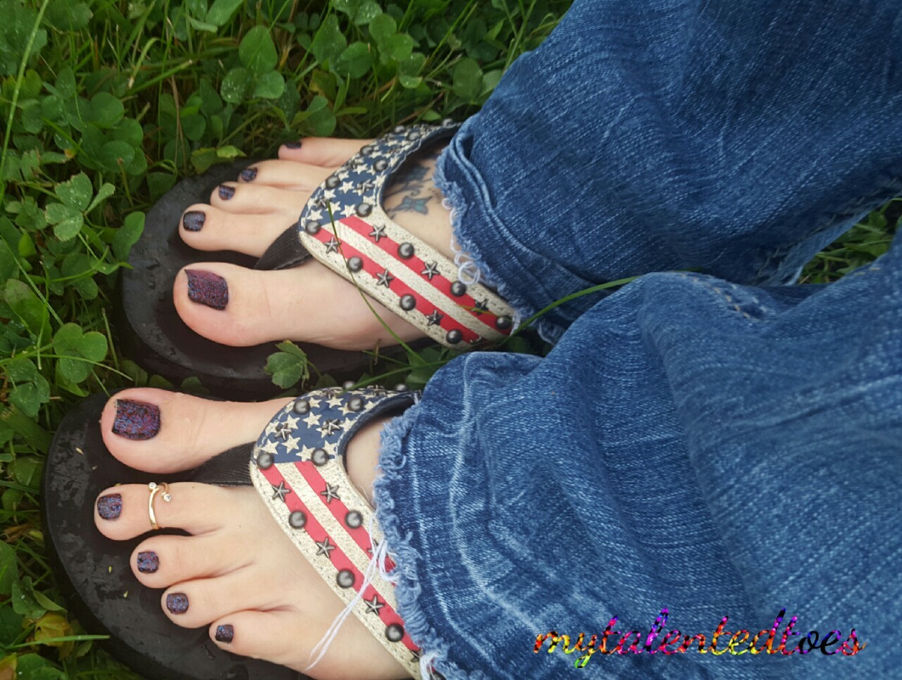 mytalentedtoes:  Rain, rain go away, Christine’s toes wants some sun to play…