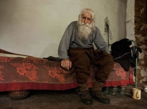 This is Dobri Dobrev. Aged 98, he is a Bulgarian WWII veteran. He lives 10km outside Bulgaria Capita