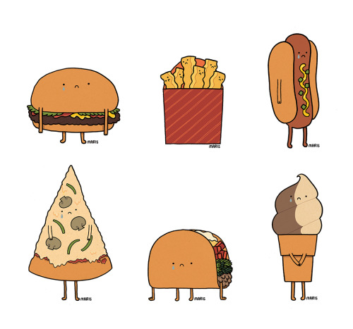 Sad. Foods. (This is a set of prints I will have available at Boston Comic Con.) That’s right;