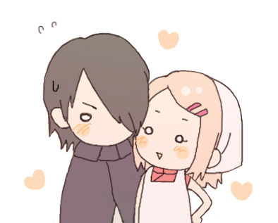 hikachi:  chibified sasusaku husbando and waifu  (ﾉ◕ヮ◕)ﾉ*:･ﾟ✧ 