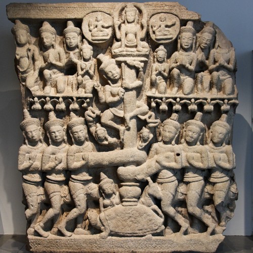 Samudra manthan or Churning of the Cosmic Ocean (the Milky Way), Khmer sculpture