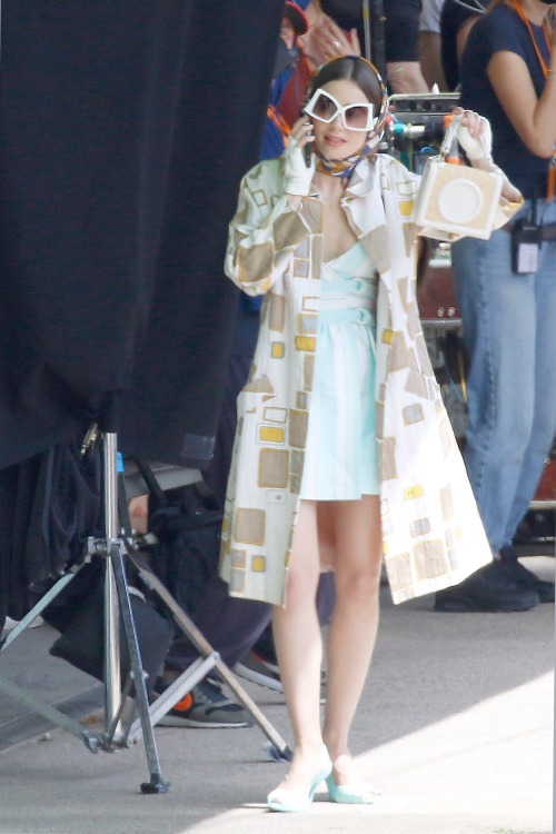 First images of Lily Collins filming the second season of Emily In Paris, In France, May 3rd.