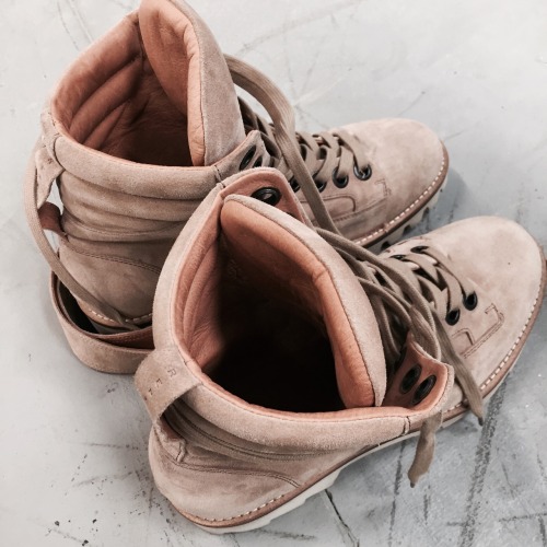 DELTA… A military silhoutte sneaker-boot. Hand-made with Italian calf suede, featuring a cust