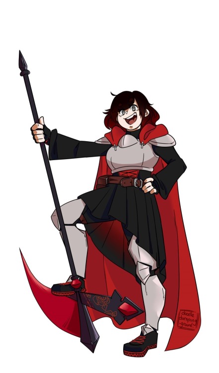 Some more RWBY x DnD drawings; Finishing off team RWBY with Paladin Ruby and another Wizard/Alchemis