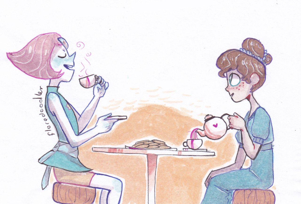floredoodler:  birds having a tea party   ∩( ・ω・)∩ (requested by polomz)