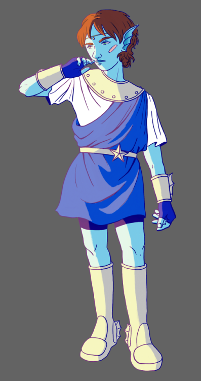 Here is my first try of character design on tablet!This suave sorcerer called Thaumas (or Lubé