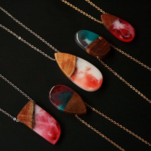 sosuperawesome:  Wood and resin -including glow in the dark- jewelry by BoldB on Etsy 