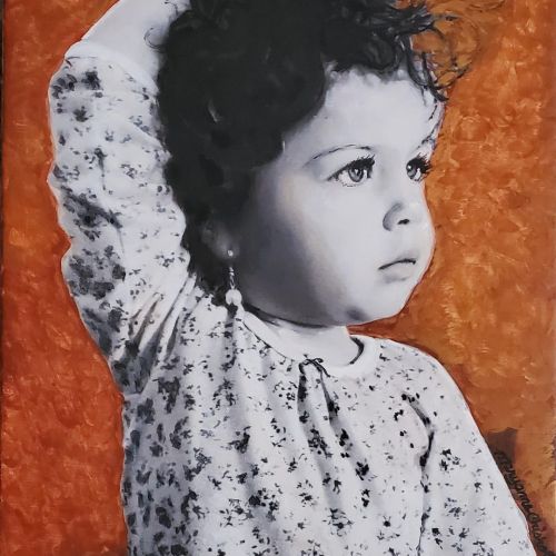 My next painted portrait of the day is for Kimberly, I love painting children and animals most of al