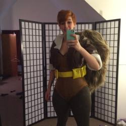 almost done with my Squirrel Girl costume! lots of hard work and stabbing myself with an assortment of needles went into this costume. 