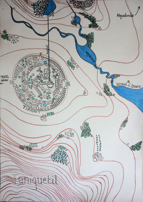 cycas:A dubiously-scaled head-canon map of Tirion. @joyfullynervouscreator &amp; @naryaflam