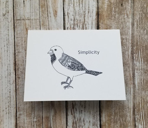 Sparrow Zentangle Notecard //RenewedHealing