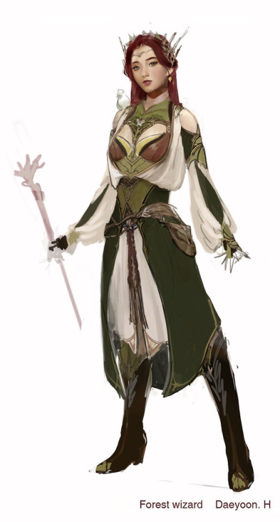 Design exploration for Forest wizard,  Daeyoon Huh www.artstation.com/artwork/kgPLA