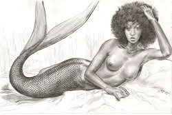 fyblackwomenart:  Nyasia mermaid love by