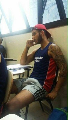 allmaleallgay:  Holy God! This guy is brazilian, that muscle shirt is from the physical education course in a private university here.