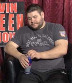 varlandgear:  Kevin Steen struggles to open a Redbull, attempts to use his teeth, eventually succeeds by prying the top up with a pen. Somehow it is the cutest thing I’ve ever seen in my life.