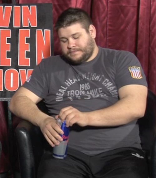 varlandgear:  Kevin Steen struggles to open a Redbull, attempts to use his teeth, eventually succeeds by prying the top up with a pen. Somehow it is the cutest thing I’ve ever seen in my life.