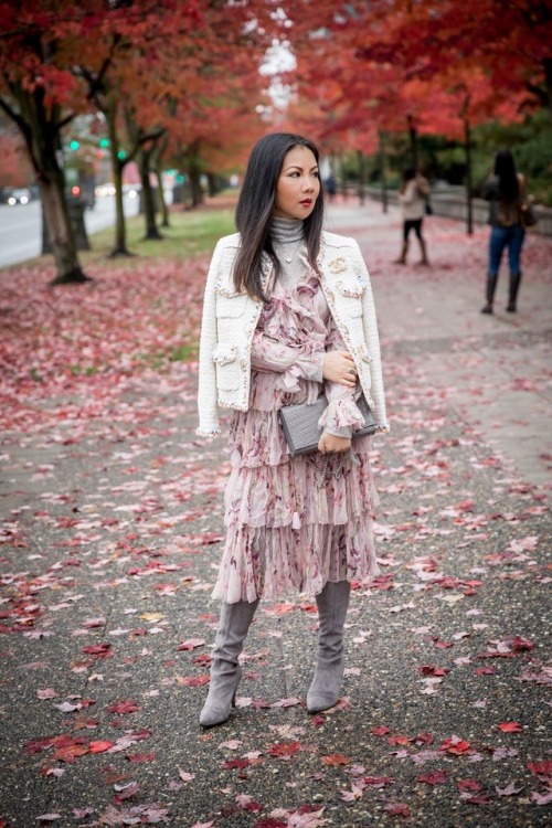 Kelly Chen in a Zimmermann Dress and Alexander Mcqueen Boots 