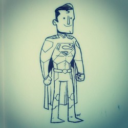 thechrishaley:  Not certain, but I think this may be the first time I’ve drawn the New 52 Superman!  Turned out pretty okay, I guess.