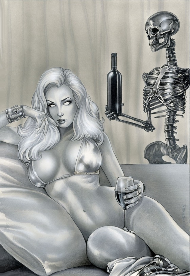 naughtyhalloweenart:Lady Death - Chateau