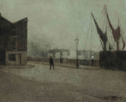 catonhottinroof: Walter Greaves (1846-1930)  Old Battersea Bridge and Chelsea Embankment, 1861
