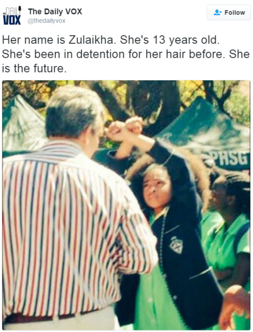 wereallygoneactlike: hustleinatrap: School girls threatened with arrest for wearing natural hair in 