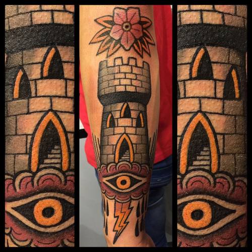 electrictattoos:  skingdomtattoo:  Tower at #florencetattooconvention2015  (presso Florence Convention Tattoo)  Dap    Check out electrictattoos’ new store HolyLovers!    